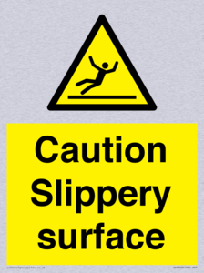 Caution Slippery surface